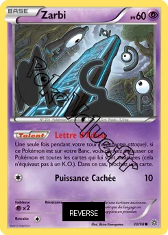 Carte Pokémon Unown  Reverse n°30 de la série Origines Antiques