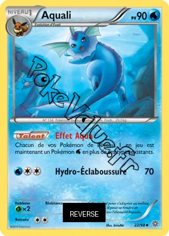 Carte Pokémon Vaporeon  Reverse n°22 de la série Origines Antiques