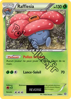 Carte Pokémon Vileplume  Reverse n°3 de la série Origines Antiques