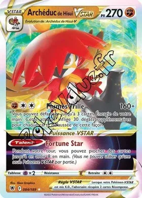 Carte Pokémon Archéduc de Hisui VSTAR  n°084 de la série Astres Radieux