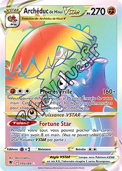 Carte Pokémon Archéduc de Hisui VSTAR  n°195 de la série Astres Radieux