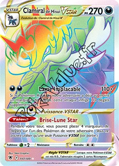 Carte Pokémon Clamiral de Hisui VSTAR  n°197 de la série Astres Radieux