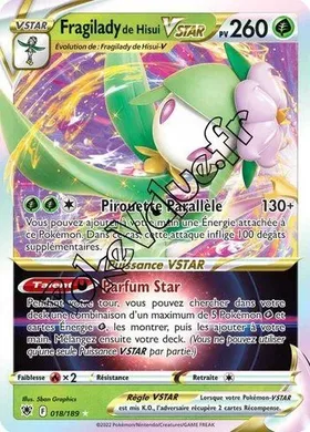 Carte Pokémon Fragilady de Hisui VSTAR  n°018 de la série Astres Radieux