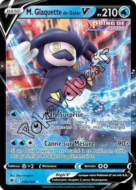 Carte Pokémon M. Glaquette de Galar V  n°049 de la série Astres Radieux