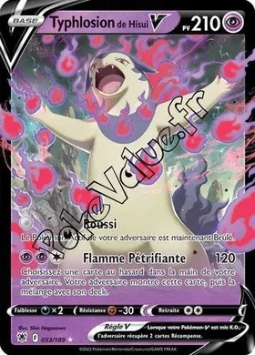 Carte Pokémon Typhlosion de Hisui V  n°053 de la série Astres Radieux