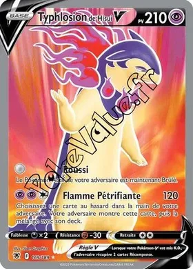 Carte Pokémon Typhlosion de Hisui V  n°169 de la série Astres Radieux