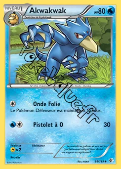 Carte Pokémon Akwakwak n°34 de la série Frontières Franchies