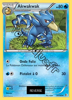 Carte Pokémon Akwakwak Reverse n°34 de la série Frontières Franchies