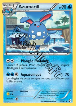 Carte Pokémon Azumarill  n°37 de la série Frontières Franchies