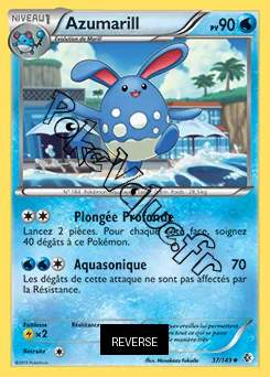 Carte Pokémon Azumarill  Reverse n°37 de la série Frontières Franchies