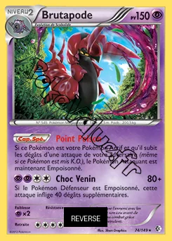 Carte Pokémon Brutapode Reverse n°74 de la série Frontières Franchies