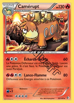 Carte Pokémon Camérupt n°22 de la série Frontières Franchies
