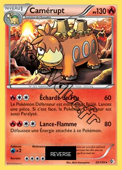 Carte Pokémon Camérupt Reverse n°22 de la série Frontières Franchies