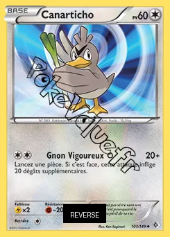 Carte Pokémon Canarticho Reverse n°107 de la série Frontières Franchies