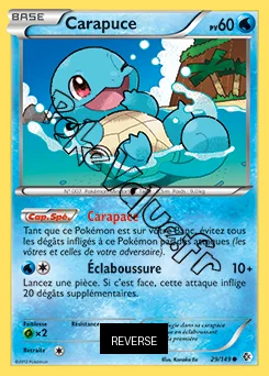 Carte Pokémon Carapuce Reverse n°29 de la série Frontières Franchies