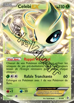 Carte Pokémon Celebi EX  n°9 de la série Frontières Franchies