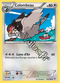 Carte Pokémon Colombeau n°124 de la série Frontières Franchies