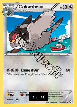 Carte Pokémon Colombeau Reverse n°124 de la série Frontières Franchies