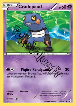 Carte Pokémon Cradopaud  n°64 de la série Frontières Franchies