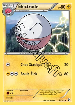 Carte Pokémon Électrode n°52 de la série Frontières Franchies