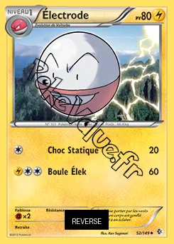 Carte Pokémon Électrode Reverse n°52 de la série Frontières Franchies