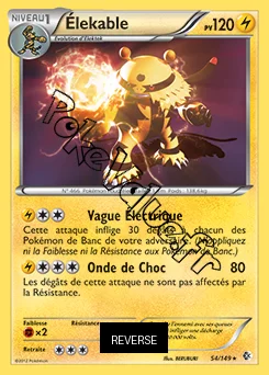 Carte Pokémon Élekable Reverse n°54 de la série Frontières Franchies