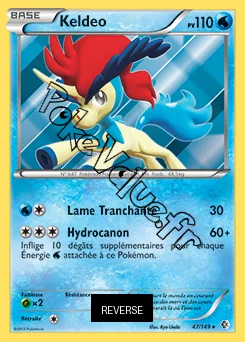 Carte Pokémon Keldeo  Reverse n°47 de la série Frontières Franchies