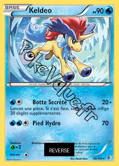 Carte Pokémon Keldeo  Reverse n°48 de la série Frontières Franchies