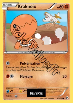 Carte Pokémon Kraknoix Reverse n°83 de la série Frontières Franchies
