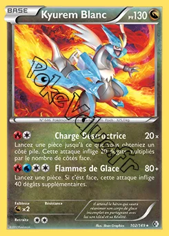 Carte Pokémon Kyurem Blanc  n°102 de la série Frontières Franchies