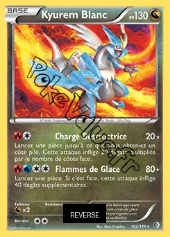 Carte Pokémon Kyurem Blanc  Reverse n°102 de la série Frontières Franchies