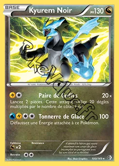 Carte Pokémon Kyurem Noir n°100 de la série Frontières Franchies