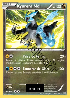 Carte Pokémon Kyurem Noir Reverse n°100 de la série Frontières Franchies