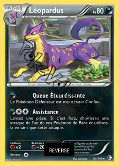 Carte Pokémon Léopardus Reverse n°91 de la série Frontières Franchies