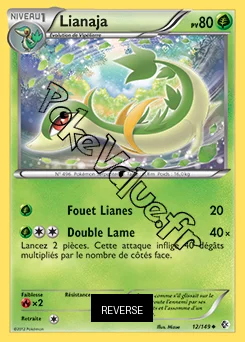 Carte Pokémon Lianaja Reverse n°12 de la série Frontières Franchies