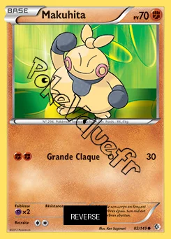 Carte Pokémon Makuhita  Reverse n°82 de la série Frontières Franchies