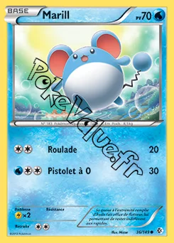Carte Pokémon Marill  n°36 de la série Frontières Franchies