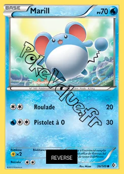 Carte Pokémon Marill  Reverse n°36 de la série Frontières Franchies