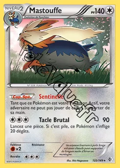 Carte Pokémon Mastouffe n°122 de la série Frontières Franchies