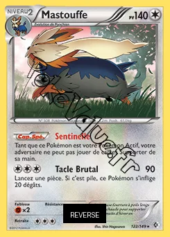 Carte Pokémon Mastouffe Reverse n°122 de la série Frontières Franchies