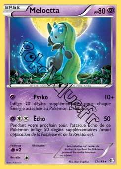 Carte Pokémon Meloetta  n°77 de la série Frontières Franchies