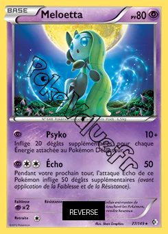 Carte Pokémon Meloetta  Reverse n°77 de la série Frontières Franchies
