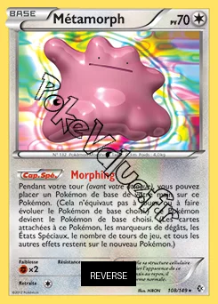 Carte Pokémon Métamorph Reverse n°108 de la série Frontières Franchies