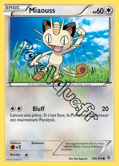 Carte Pokémon Miaouss n°106 de la série Frontières Franchies