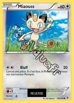 Carte Pokémon Miaouss Reverse n°106 de la série Frontières Franchies