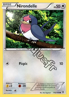 Carte Pokémon Nirondelle n°112 de la série Frontières Franchies