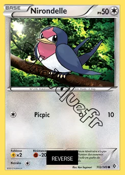 Carte Pokémon Nirondelle Reverse n°112 de la série Frontières Franchies