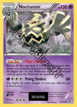 Carte Pokémon Noctunoir Reverse n°63 de la série Frontières Franchies