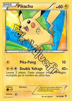 Carte Pokémon Pikachu  n°50 de la série Frontières Franchies