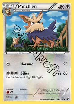 Carte Pokémon Ponchien n°121 de la série Frontières Franchies